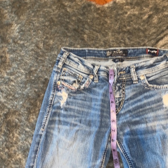 Silver suko  super stretch Aiko mid ankle distressed skinny jeans Sz 28 - Picture 8 of 15